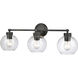 Jonatan 3 Light 25 inch Matte Black Bathroom Vanity Light Wall Light